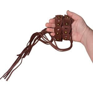 Boho Brown Suede Leather Fringe Tie Belt Studded Hippie Festival western 36 inch